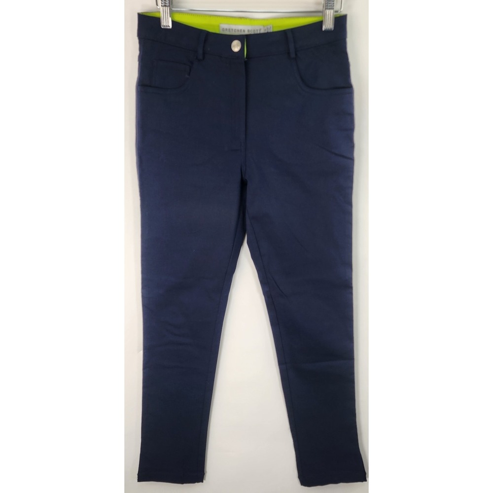 Gretchen Scott Pants Women's S Navy Blue Stretch